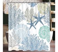 Rideau de douche 240x180cm anti-moisissure algues sous-marines textile ourlet hydrofuge
