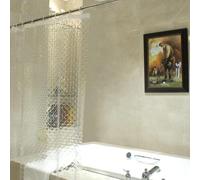 Rideau de douche 3D Rhombus Transparent 100% Eva 120 x 200cm imperméable à l'eau incl. 8 anneaux