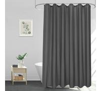 Rideau de douche 80 x 200 cm, étroit, anthracite, résistant à la moisissure, lavable, style moderne, rideau de salle de bain, gris foncé