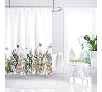 Rideau de douche à fleurs multicolores, anti-moisissure et lavable