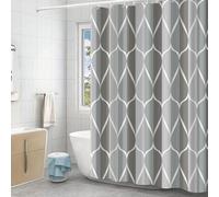 Rideau de douche à rayures grises - Imperméable - En une seule pièce - Polyester - 240 x 200 cm