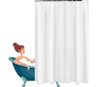 Rideau de douche anti-éclaboussures Waffel - Rideau de salle de bain hydrofuge - Séparation de douche - Tissu résistant à la moisissure - 180 x 180 cm - Blanc