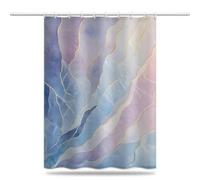 Rideau de Douche Anti Moisissure 120x180cm, Rideau Douche Bleu et Violet Imperméable Tissu Polyester Lavable Marbre Rideaux de Baignoire avec Ourlet Inférieur Lesté et Crochets en C (LB1904)