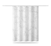 Rideau de Douche Anti Moisissure 120x180cm, Rideau Douche Gris Imperméable Tissu Polyester Lavable Marbre Rideaux de Baignoire avec Ourlet Inférieur Lesté et Crochets en C pour Salle de Bain (LB1900)