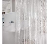 Rideau de Douche Anti-moisissure 150 x 180 cm EVA Imperméable avec 10 Anneaux et Fond de Poids Magnétique, Rideau de Bain Semi-Transparent de 0,15 mm, Motif Cube d'eau, pour Baignoire~00012