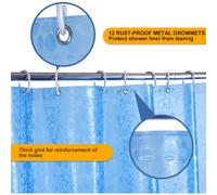Rideau de Douche Anti-moisissure 180 x 180 cm EVA Imperméable avec 12 Anneaux et Poids Inférieur Magnétique, Rideau de Bain Semi-Transparent 0,2 mm, Motif Pierres 3D, pour Baignoire~00015