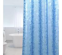 Rideau de Douche Anti-moisissure 180 x 200 cm EVA imperméable avec 12 Anneaux et Poids Inférieur Magnétique, Rideau de Bain Bleu de 0,2 mm, Motif Pierres 3D, pour Baignoire~00016
