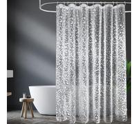 Rideau de douche anti-moisissure 180x200 transparent 3D galets modèle étanche Eva plastique incl. 12 anneaux