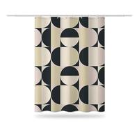 Rideau de Douche Anti Moisissure 240x200 cm, Rideau Douche Géométrique Imperméable Tissu Polyester Lavable Minimaliste Rideaux de Baignoire avec Ourlet Inférieur Lesté et Crochets en C (LB306)