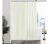 Rideau de douche anti-moisissure, en polyester, hydrofuge, extra long, 200 x 210 cm, beige, 12 crochets.