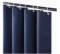 Rideau de douche anti-moisissure épais 180x200 cm - polyester gaufré bleu + 12 crochets