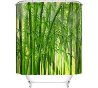 Rideau de douche anti-moisissure - imperméable - d'une seule pièce - vert - polyester - 90 x 180 cm