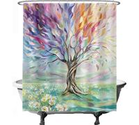 Rideau de douche « Arbre de vie », lavable, 180 x 200 cm, multicolore