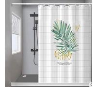 Rideau de douche Art déco 180 x 180 cm en plastique avec crochets