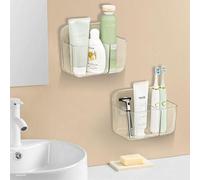 Rideau de douche autocollant sans perçage, 2 pièces, acier inoxydable