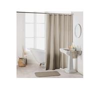 Douceur d'Intérieur, Rideau de Douche avec Crochets (180 x 200 cm) Essencia Taupe, Polyester Uni
