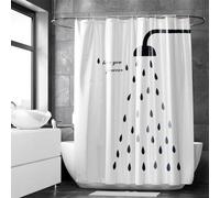 Rideau de douche Azomor hydrofuge avec traitement anti-moisissure et 11 anneaux robustes