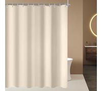 Rideau de douche Beige 220x180cm Anti-moisissure Textile Hydrofuge Lavable