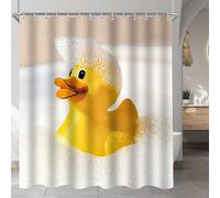 Rideau de douche canard jaune 240x200cm anti-moisissure textile 16 oeillets salle de bain