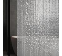 Rideau de douche en EVA transparent fin, motif galets, 183 x 183 cm, rideau d'intérieur en plastique léger avec œillets métalliques antirouille et aimants lestés (sans crochets)