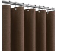 Rideau de douche en lin texturé - Rideau de salle de bain - Protection pour douche - Tissu hydrofuge - 182 x 182 cm - Marron