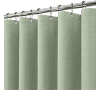 Rideau de douche en lin vert sauge 182x182cm imperméable à l'eau, crochets en métal inclus