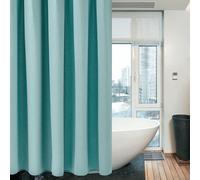 Rideau de douche en métal avec poids, imperméable, rideau de douche en tissu, anti-moisissure, ensemble de rideau de douche, pour salle de bain, 182 x 182 cm, turquoise