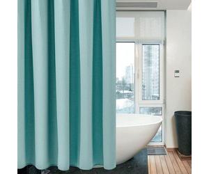 Rideau de douche en métal avec poids, imperméable, rideau de douche en tissu, anti-moisissure, ensemble de rideau de douche, pour salle de bain, 182 x 182 cm, turquoise
