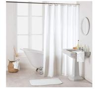 Douceur d'Intérieur - Rideau de douche Essencia 180 x 200 cm Polyester uni avec crochets Blanc