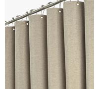 Rideau de douche en tissu - Rideau textile - Protection de douche - Résistant à l'eau, avec ourlet lesté - 180x200 cm - Beige clair