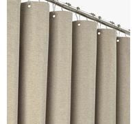 Rideau de douche en tissu - Rideau textile - Protection de douche - Résistant à l'eau, avec ourlet lesté - 180x200 cm - Beige clair