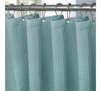 Rideau de douche en tissu turquoise - imperméable - d'une seule pièce - 182 x 214 cm