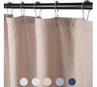 Rideau de douche Famanu, motif nid d'abeille, 182 x 244 cm, couleur taupe