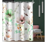 Rideau de douche fleurs 200x200cm hydrofuge anti-moisissure incl. 12 oeillets