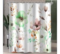 Rideau de douche fleurs dessin 240x200cm anti-moisissure textile ourlet oeillets salle de bain