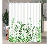 Rideau de douche Fleurs Feuilles 240x200cm Anti-moisissure Imperméable Polyester 240x200cm Lot de 1