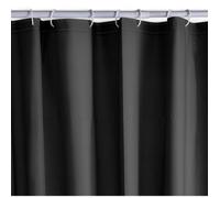 Today Rideau de douche Utility, noir en PEVA éco-plastique, 180 x 200 cm avec 12 crochets, pour douche et baignoire, hygiénique et facile à installer