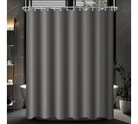 Rideau de douche gris foncé 240x200cm hydrofuge anti-moisissure tissu polyester