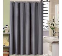 Rideau de Douche Gris Moderne 140x200cm(LxH) - Design Uni Imperméable Rideau de Bain, Tissu Polyester Anti-Moisissure Rideau de Douche et Rideau de Bain avec Crochets