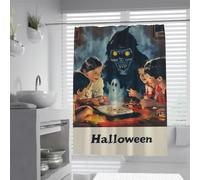Rideau de Douche Halloween Vintage Enfants Jeu Deko 180x180cm