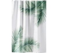 Douceur d'Intérieur Rideau de douche Havane 180 x 200 cm avec crochets Blanc