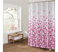 Rideau de douche hydrofuge Azomor avec motif floral et 12 anneaux de suspension