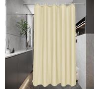 Rideau de douche Ibzoa® en tissu – hydrofuge et anti-moisissures, 120 x 200 cm, polyester, 8 œillets métalliques + 8 anneaux en plastique, ourlet lesté