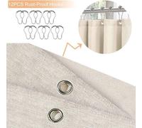 Rideau de douche imperméable, 182 x 182 cm, gamme en coton, rideau imperméable avec revêtement inaltérable, tissu résistant à la moisissure, rideau en polyester à séchage rapide avec cordon tressé - B