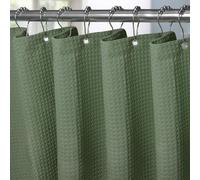 Rideau de douche imperméable - anti-moisissure - en une seule pièce - vert - en tissu - 182 x 182 cm