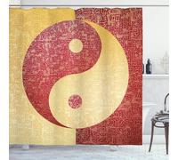 Rideau de Douche Le Yin et Le Yang 200x200 Rideaux de Douche Le Yin et Le Yang Tissu Polyester Anti Moisissure Rideau Baignoire pour Salle de Bains avec 12 Crochets, Y10180
