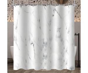 Rideau de douche marbre 100x180cm imperméable polyester baignoire 6 oeillets pack de 7
