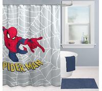Rideau de Douche Marvel Spiderman 178 x 182 cm - Décoration de Salle de Bains à Motif superhéros en Tissu