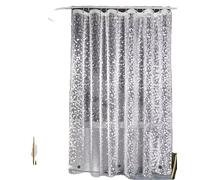 Rideau de douche, motif géométrique, résistant à la moisissure, transparent, modèle "Kies-b", dimensions : 120 cm de largeur x 200 cm de hauteur