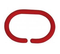 MSV 140849 Lot de 12 Anneaux Rideaux de Douche Plastique Polypropylène Rouge 6 x 0,4 x 4 cm
